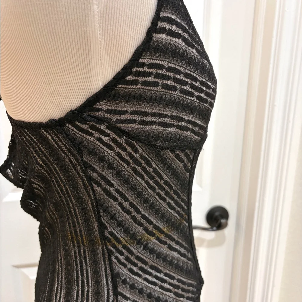 Free People Black Love Story Lace Maxi Slip Dress with Texture Small - Picture 5 of 8